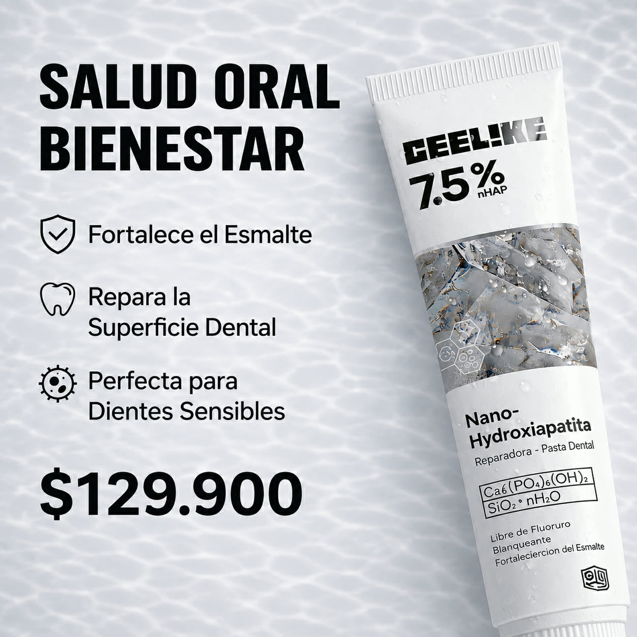 GEELIKE 75% NANO-HYDROXYPATITE 120ML 2x1 OFERTA
