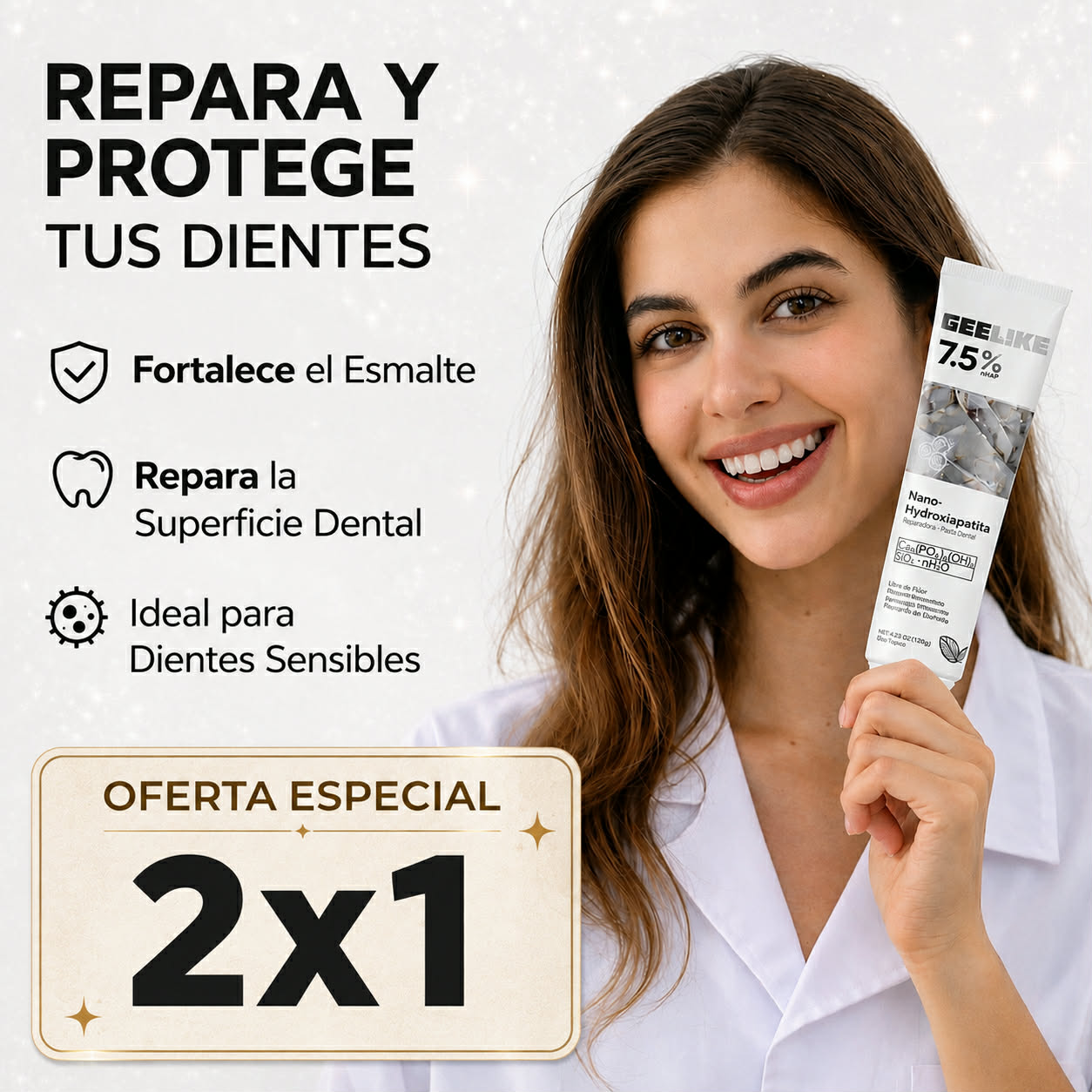 GEELIKE 75% NANO-HYDROXYPATITE 120ML 2x1 OFERTA